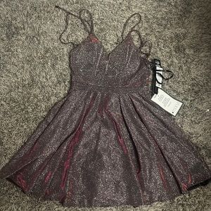 Purple metallic dress